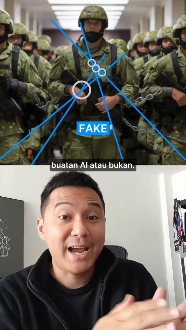 Instagram Reel explaining perspective clues that can reveal an AI-generated image