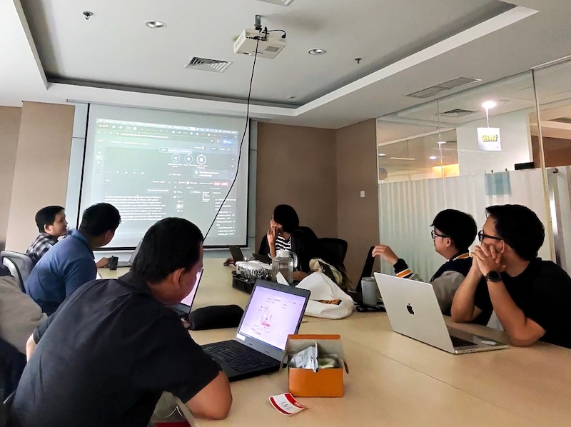 Argi Tendo with participants after Astra Life AI training workshop with Infused and Latih AI